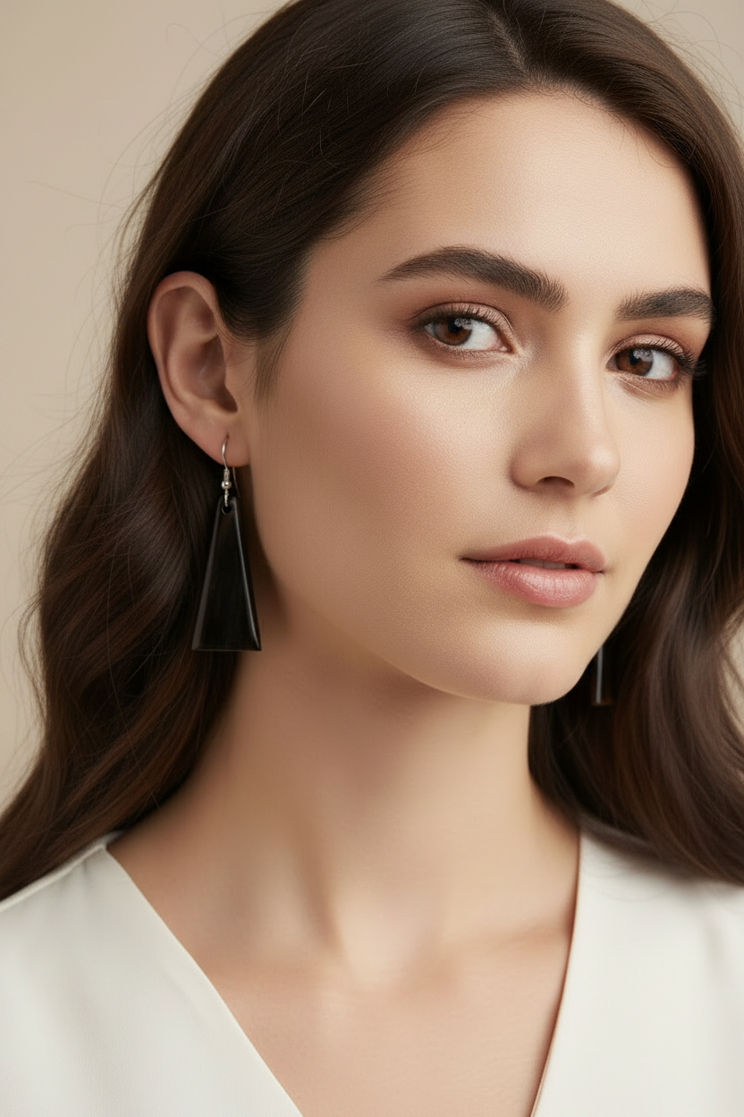 Boucles d'Oreilles Vermeil en Corne Naturelle | Bijou Artisanal Madagascar – Mahay Paris