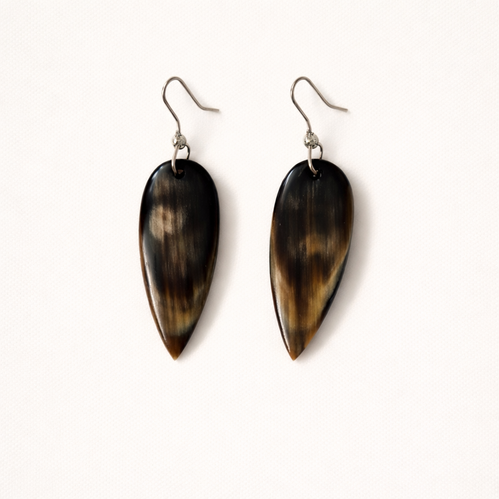 Boucles d'oreilles Monceau – Corne de Zébu Artisanale