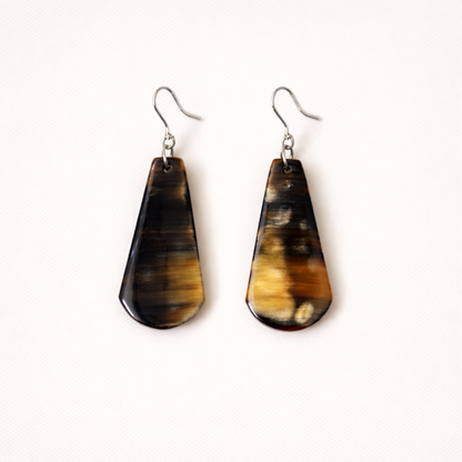 Boucles d'oreilles Seine – Corne de Zébu Artisanale