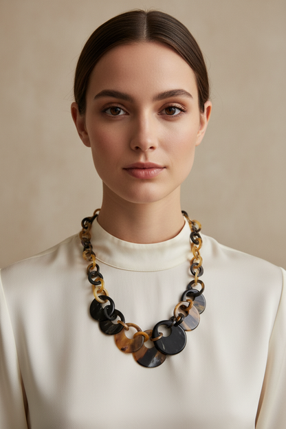 Collier Faubourg en corne de zébu de Madagascar