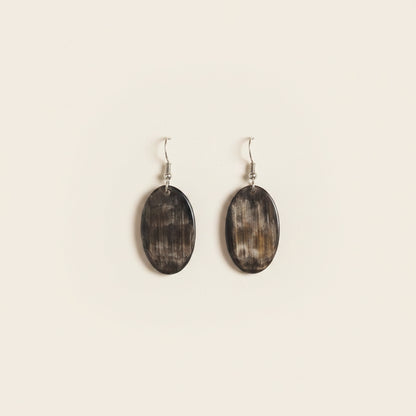 Boucles d'Oreilles en Corne Naturelle Laura | Bijou Artisanal Madagascar – Mahay Paris
