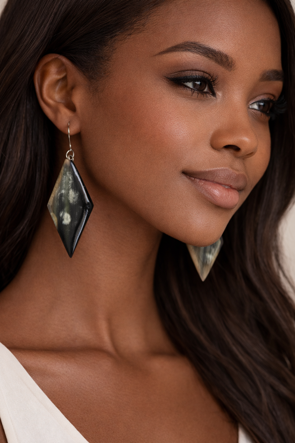 Boucles d'oreilles Courcelles – Corne de Zébu Artisanale