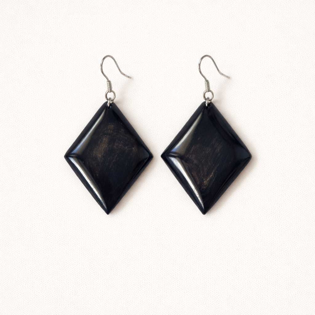 Boucles d'oreilles Vendôme – Corne de Zébu Artisanale