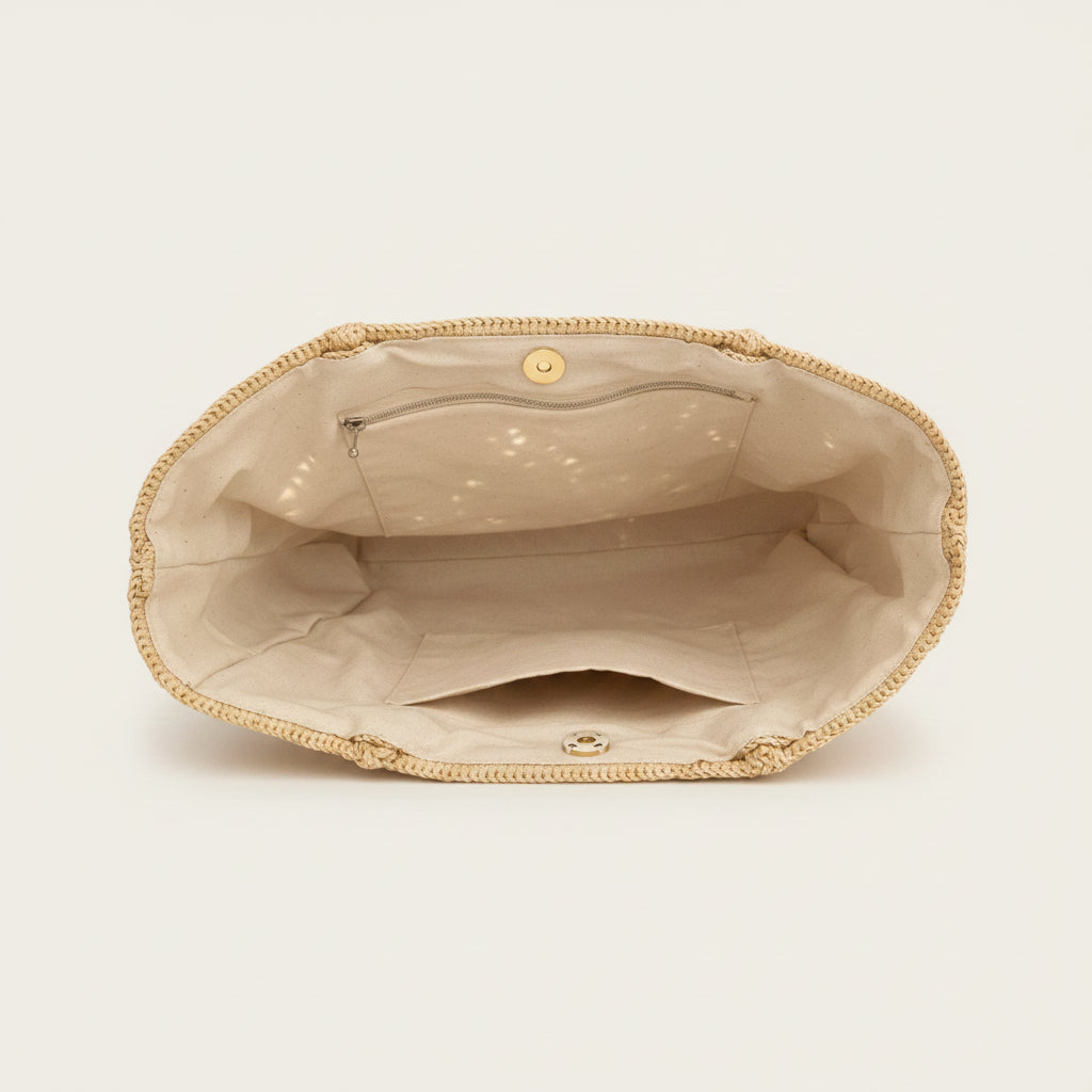 Sac LENA NATURE – Grand Cabas en Raphia Naturel Fait Main | Mahay Paris