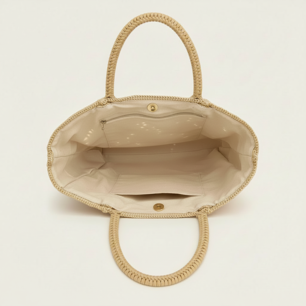 Sac LENA NATURE – Grand Cabas en Raphia Naturel Fait Main | Mahay Paris
