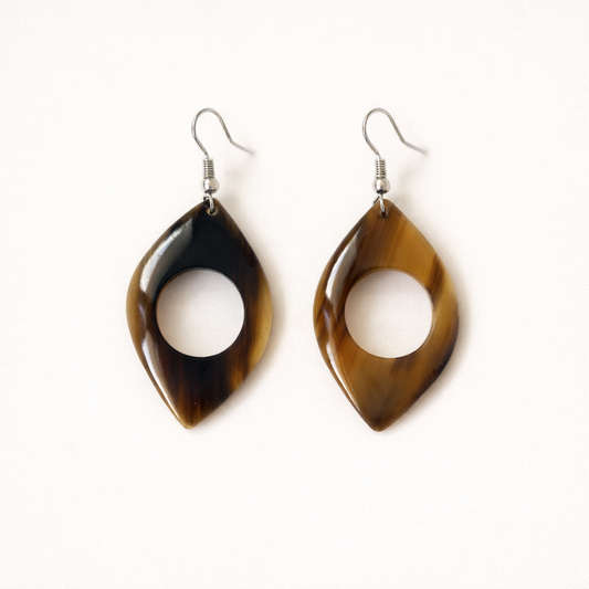 Boucles d'oreilles Louvre – Corne de Zébu Artisanale