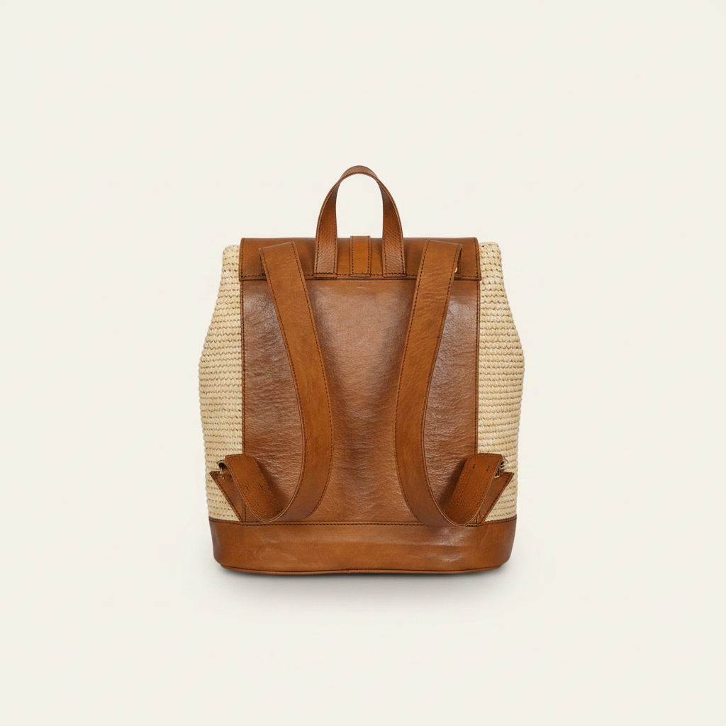 Sac à Dos Noémie – Backpack en Raphia Naturel Fait Main | Mahay Paris