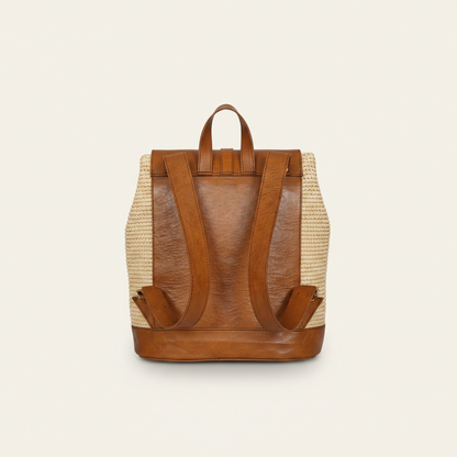 Sac à Dos Noémie – Backpack en Raphia Naturel Fait Main | Mahay Paris