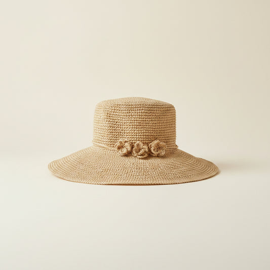 Chapeau Rosea Nature – Chapeau artisanal en fibre naturelle | Mahay Paris