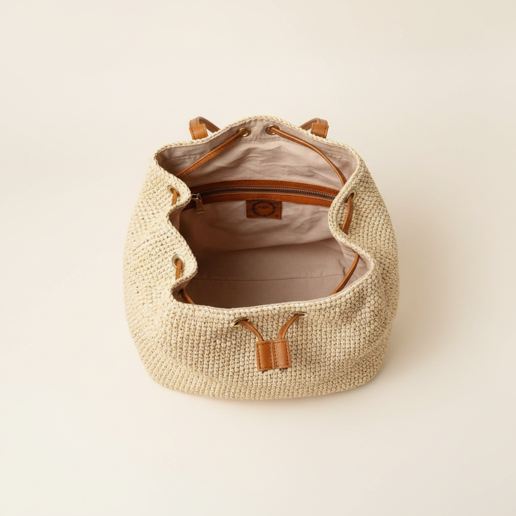 Sac à Dos Noémie – Backpack en Raphia Naturel Fait Main | Mahay Paris