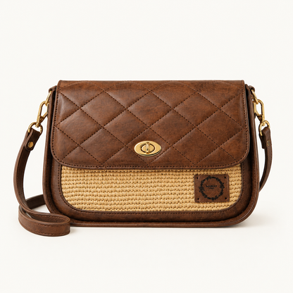 Sac HASINA en Cuir- Raphia Naturel | Sac Artisanal Madagascar – Mahay Paris